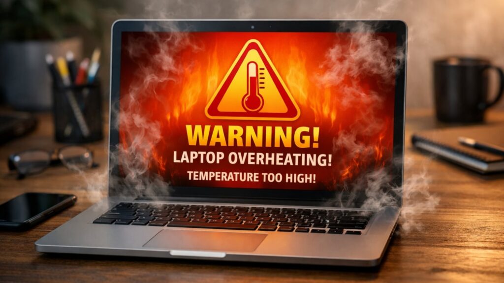 Laptop supraîncălzit cu ventilator blocat de praf — cauze și riscuri
